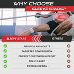 Sleeve Stars Swedish Brand Patellar Tendon Support Strap for Women & Men Effective Osgood Schlatter Knee Brace Youth & Kids Knee Brace with 3 Adjustable Length fits 12"-24" (Pair/Light Blue/Adult)