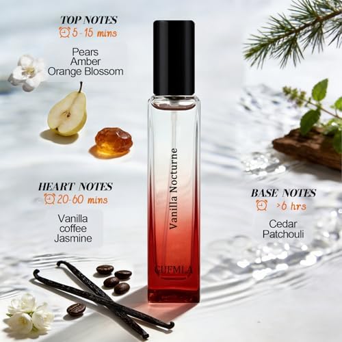 Pheromone Perfume for Women, Amber Vanilla Perfume, Vanilla Nocturne Elixir Long Lasting Women's Eau Fraiche, 0.5 fl.oz / 15ml Travel Size Perfume Spray
