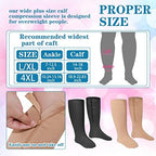 Hillban 2 Pair 15 - 25 Mmhg Wide Plus Size Calf Zipper Compression Socks for Women Men