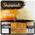 Sharwood's 8 Poppadoms Plain (Pack Of 5)