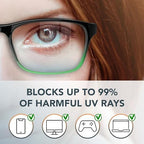 Stylish Blue Light Blocking Glasses for Women & Men – Helps Ease Digital Eye Strain & Headache from Computers, Phones w/Case
