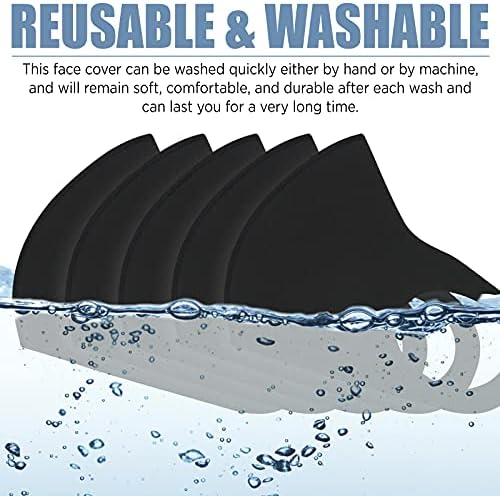 10PCS Kids Black Face Mask Covers with Elastic Ear Loop Cover Full Face Anti-Dust, Unisex, Washable, Breathable, and Reusable (Kids)