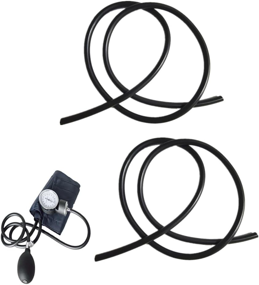 2 Pack Manual Blood Pressure Air Hose Replacement 3FT Rubber Tube Air Tubing for Aneroid Sphygmomanometer Professional Blood Pressure Monitor Cuff Set Adult Arm
