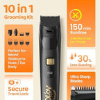 Electric Beard Trimmer for Men,Nose Hair Trimmer & Men's Electric Razor 10-in-1 Grooming Kit Cordless Shaver Gift-Ready for Men(Black)