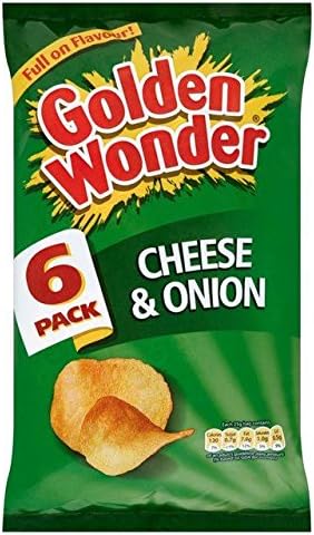 Golden Wonder Cheese & Onion Flavour Crisps Multipack 6 x 25g Bags