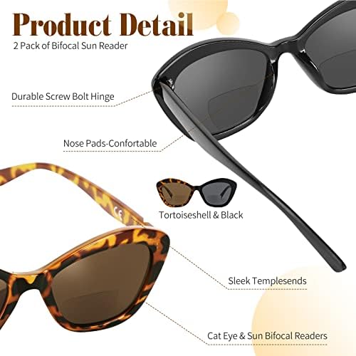 LKEYE Bifocal Reading Glasses for Women Designer Cat Eye Oversized Frame Blue Light Blocking Readers Oprah Stylish Eyewear