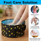 Foldable Bucket for Soaking Feet - Portable Foot Bath Tub Spa Basin for Travel, Home Pedicure & Outdoor Camping (Black)