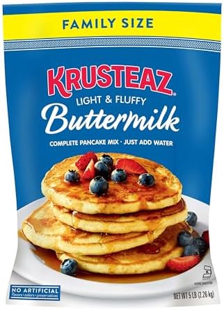 Krusteaz Complete Buttermilk Pancake and Waffle Mix, Light & Fluffy, 5 lb Bags (Pack of 6)