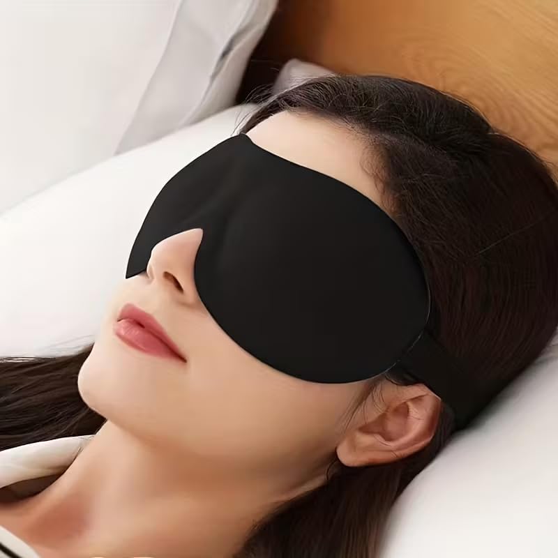 Ultra-Light 3D Blackout Eye Mask for Sleep - Soft, Comfortable Light Blocking Sleep Mask for Men & Women, Adjustable Strap, Pressure-Free Eye Mask for Travel, Napping, Meditation, Relaxation