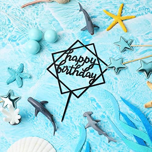 21 Pack Shark Cake Topper Sea Creatures Shark Figurines Decoration Starfish Sea Grass Coral Cake Decorations Ocean Theme Birthday Party Decorations DIY Star Balls for Baby Shower