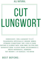 Lungwort Herb - Cut, Dried & Natural Lungwort (Pulmonaria Officinalis) - Origin: Serbia - Net Weight: 1.41 Ounces / 40 Grams