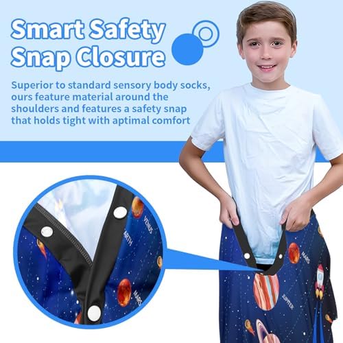 Sensory Sock X-Large,Space Full Body Sock Wrap for Autistic Children to Relieve Stress,Relaxing Sensory Compression Body Sack for Kids Sensory Processing Disorder