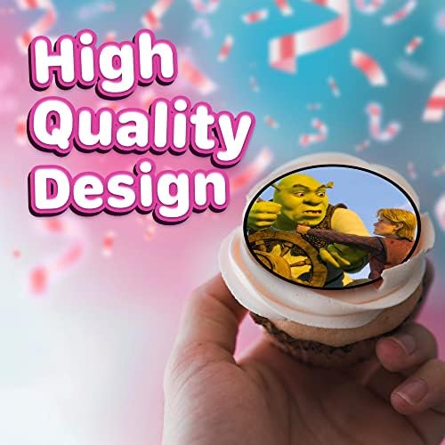 30 x Cupcake Toppers Themed of Monster Green Collection - Edible Cake Decorations | Uncut on Wafer Sheet