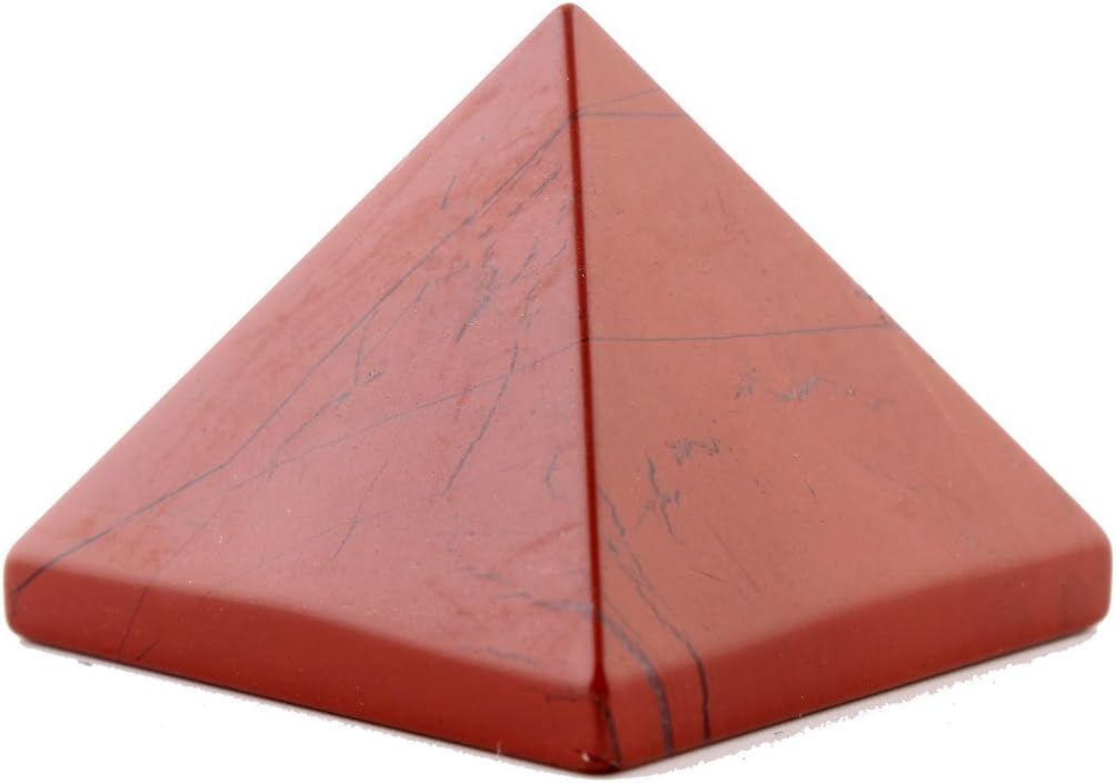 Red Jasper 1.5inch Natural Pyramid Carved Chakra Healing Crystal Reiki Stone Gemstone Radiation Deflection Home Decor Gift Decoration Crafts
