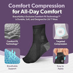 BraceAbility Neuropathy Socks (Pair) - Peripheral Neuritis Compression Diabetic Toeless Foot Sleeves for Nerve Damage Pain in Feet, Ankle Gout, Plantar Fasciitis Relief Brace for Men and Women (M - Black)
