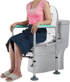 Bathroom Toilet Surround Frame, Adjustable Height Free Standing Toilet Safety Frame, for Assist Elderly Seat Support Bath Assist Aid Handrails