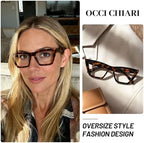 OCCI CHIARI Wide Reading Glasses Women Cat Eye Readers with Spring Hinge