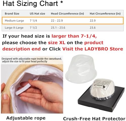 LADYBRO Straw Trilby Fedora Hat for Men 1920s Short Brim Wool Felt Panama Cap 7 1/4