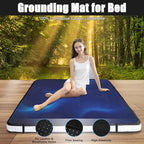 Grounding Mat for Bed Queen, 60"x80" Earthing Mat Grounding Pad for Better Sleep, Pain and Stress Relief, Conductive Carbon Fiber with Cord, Safe & Durable