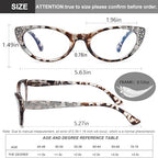EYEURL 3-Pack Cat Eye Reading Glasses for Women Blue Light Glasses Fashion Computer Readers with Spring Hinge Anti-Glare Readers for Women 1.5