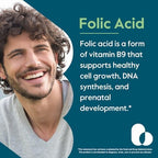 BESTVITE Folic Acid 1000mcg (Vitamin B9) (240 Vegetarian Capsules) - No Dicalcium Phosphate - No Stearates -No Silicon Dioxide - Non GMO - Gluten Free