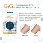 GiGi Hard Wax Beads for Hair Removal, Soothing Azulene Hard Wax Beads, Gentle Formula for Sensitive Skin, No Strips Needed for Full Body & Face Waxing, 32 oz, 1-pack
