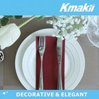 KMAKII Disposable Napkins Cloth Like Paper Napkins Linen-Feel Guest Towels Paper Hand Towels Hand Napkins Cloth For Bathroom,Weddings, Parties,Dinners 50 Count, Size 7.87 X 15.75 Inches- Burgundy