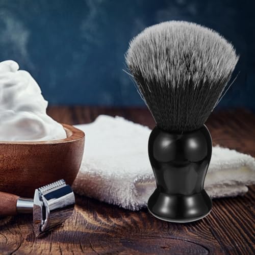 Hemoton Beard Brush Double Colored Nylon Bristles Synthetic Shaving Brush 4.05 Inch Handle Men S Grooming Lathering Beard Cleaning Tool Travel Salon Use