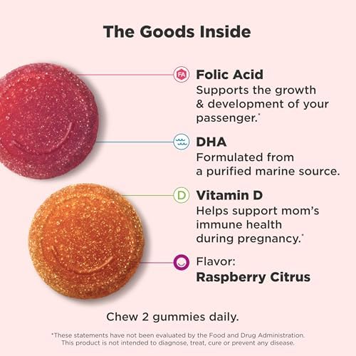OLLY Prenatal Multivitamin Gummy, Daily Multi Blend for Mommy & Baby, Folic Acid, Omega 3 DHA, Vitamins A & D, Sweet Citrus Flavored, 42 Day Supply - 84 Count