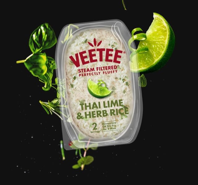 Veetee Thai Lime and Herb - 2 Minute Rice Microwavable Meals - Instant Rice Meals Ready to Eat Gluten Free Precooked Rice - 10.6 Ounce (Pack of 6)