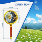 10x Handheld Magnifier, Reading Magnifier for Children Elderly for Hobbies and Science, 80mm Plastic Gold Plated Frame Electroplated Faux Wood Grain Handle