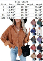 Memorose Womens Corduroy Button Down Shirts Casual Long Sleeve Shirt Jacket Boyfriend Oversized Shacket Jacket Blouses Tops