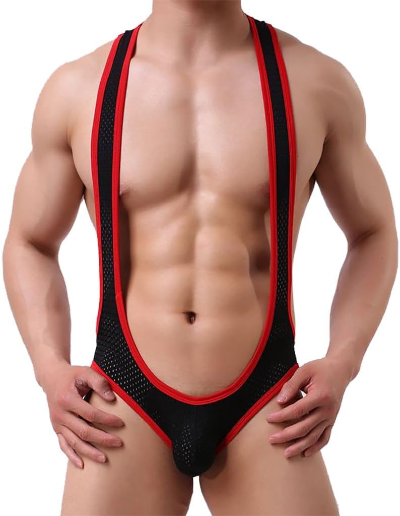 Men's Jockstrap Leotard Underwear Jumpsuits Wrestling Singlet Stretch Thong Bodysuit Comfy Touch Sexy One-Piece