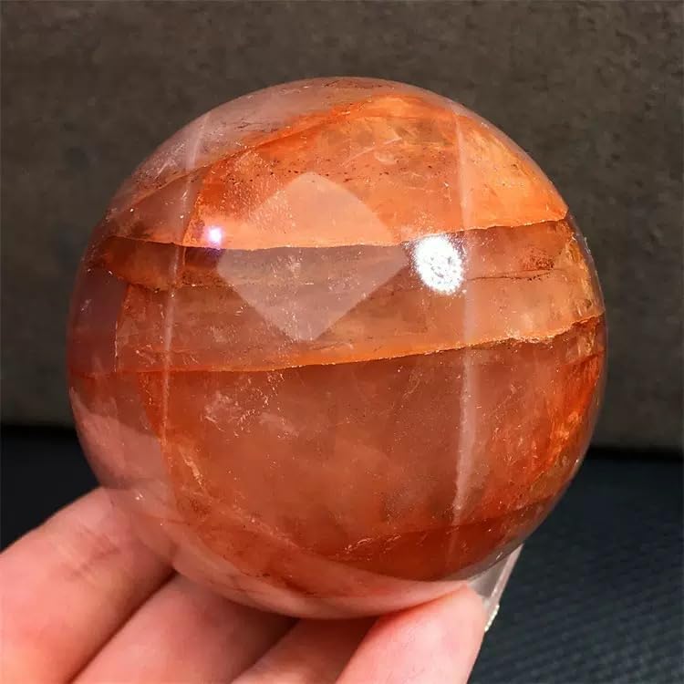 Red Fire Quartz Crystal Ball - Fire Quartz Crystal Sphere Meditation Balls for Witchcraft and Decorative Balls, Meditation & Feng Shui Home Decor (40-50mm)