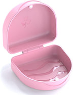 ARGOMAX Aligner and Retainer Case, Professional Orthodontic Storage Box for Braces, Night Guards & Mouth Guards, Slim & Portable Travel Essential-Pink