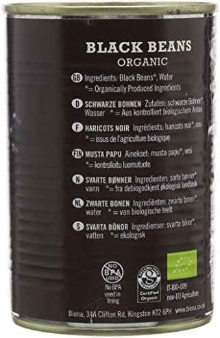 Biona Organic Black Beans in Water 400g - Pack of 6