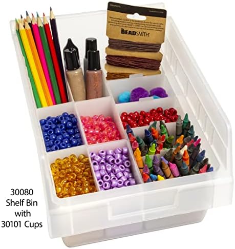 Akro-Mils 30101 Plastic Bin Cup Storage for Sorting Small Parts In Shelf Bins, (2-Inch x 3-1/4-Inch x 3-Inch), White, Case of 48