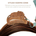 Wooden Scent Comb with Fine Tooth, Scalp Massaging Features - Sandal Wood Design Inspired by Japanese Tradition