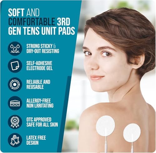 SM Electrodes TENS Unit Replacement Pads for TENS | 2'' Round Electrodes Pads for TENS Unit | Latex-Free Reusable Eletrode Pads for TENS Machine 20PCS