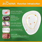 ZUCNANA Metatarsal Pads for Women (12 Pieces), Ball of Foot Cushions for Women High Heels, Soft Gel Shoe Inserts for Foot Pain Relief, Anti-Slip One Size Fits Any
