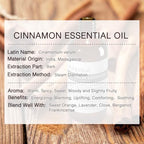Cinnamon Essential Oil 100ML, 100% Pure Natural Cinnamon Oil Premium Grade Aromatherapy Oil for Hair Face Skin Body Care, Diffuser, Massage, Home, Soap and Candle Making