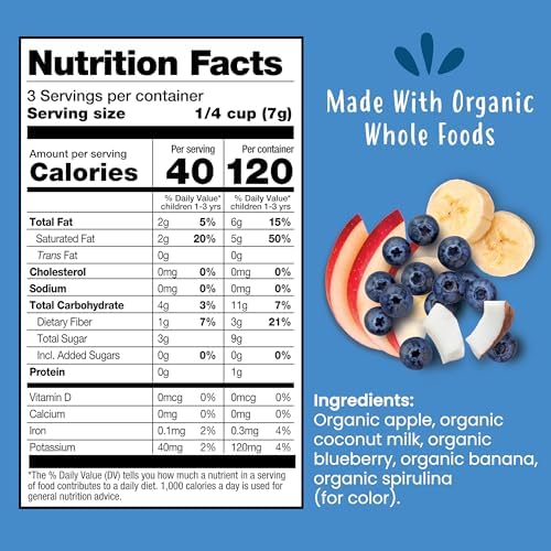 Amara Organic Fruit Bites Blueberry - No Artificial Colors/Dyes, No Added Sugar, Dairy-Free Fruit Snacks, Made with Organic Whole Foods, Healthy Fruit Snacks for Kids - 6 Pack