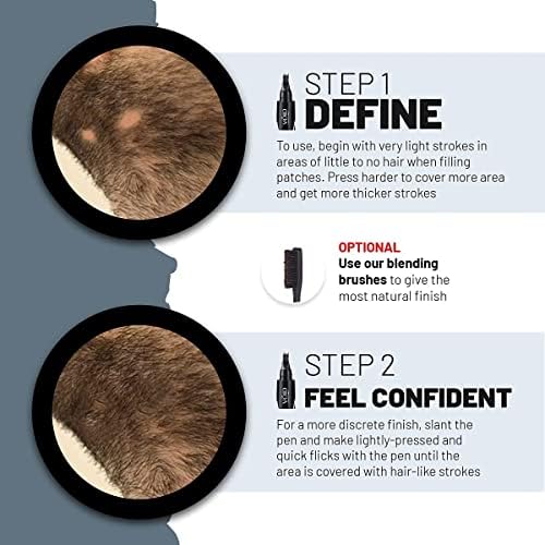 VOID Homme Beard Styling Pen Kit - Instant Beard Filler & Liner Pencil (Pack of 4) for Waterproof, Easy Beard Filling, Shaping & Marking with Dark Brown Marker