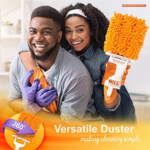 EasyClean Microfiber Duster for Blinds - Multi-Surface Microfiber Dusters for Cleaning - Blind Cleaner Duster Tool - Baseboard Cleaner Tool with Handle - Blinds Cleaner Tool - Use as Damp Duster