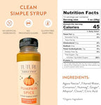 Pumpkin Spice Agave Simple Syrup for Coffee, Cocktails, Matcha - Sweetened with Agave Nectar - Infused with Real Pumpkin Spices - 13.5 oz