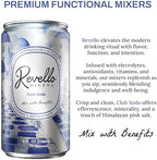 Revello Mixers Club Soda - Mixer Infused with Electrolytes, Antioxidants, Vitamins & Minerals - Low Sugar & Calories - Premium Beverage for Crafted Cocktails & Mocktails - 8 fl oz (Pack of 4)