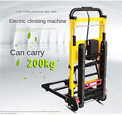 KEhtu Electric Crawler Stair Climber, Portable and Foldable Electric Stair Climber, Trolley, Cargo Upstairs Machine, Maximum Load-Bearing 200kg (440 Lbs), 360° Wear-Resistant Universal Wheels