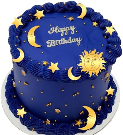 Sun and Moon Cake Topper with Acrylic Sun Moon Stars for Birthday