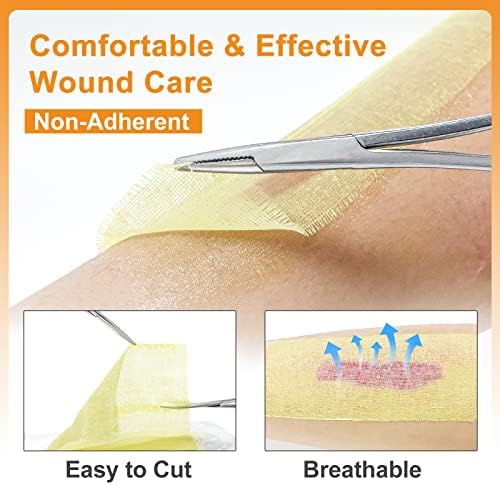 Carbou Medical Xeroform Petrolatum Dressing 5"x9", 25 Individual Pack, Non-Adherent Gauze Pads, Soft Fine Mesh Gauze Patch for Wound Care, Burns, Lacerations, Skin Grafts & Surgical Incisions