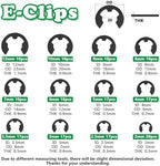 330PCS Snap Rings Assortment Kit, E Clips Assortment Kit (2MM-12MM) and C Clips Assortment Kit (5MM-16MM), 24 Sizes External Retaining Rings Carbon Steel Circlip Snap Ring Kit